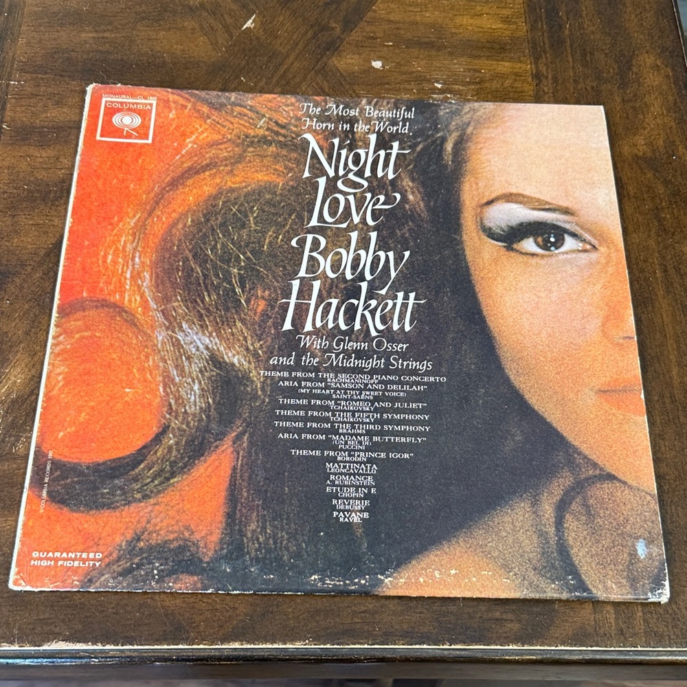Bobby Hackett Night Love Vinyl Record lp in good used condition